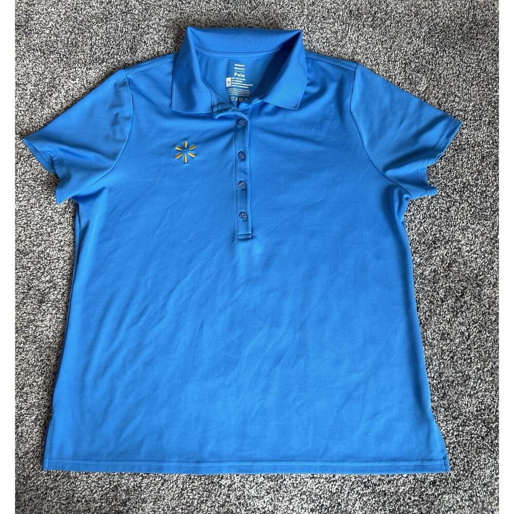Walmart Women’s XL Blue Polo Employee Shirt Logo Embroidered